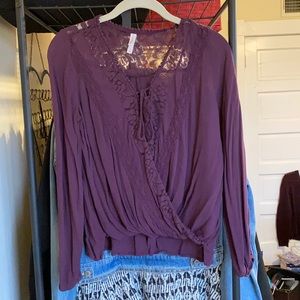 Purple blouse with lace